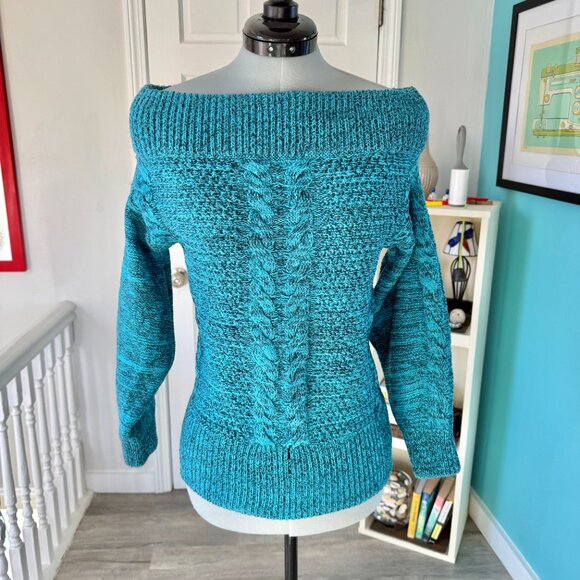 Anthropologie Sleeping On Snow Off-The-Shoulder Cable Knit Sweater (size XS) - Picture 3 of 15